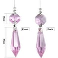 thumbnail image 2 of 20 Pieces Chandelier Icicle Crystal U-Drop Prisms Lamp Parts Glass Pendants Beads for Wedding, Party or Holiday Decoration, 37mm, Purple, 2 of 7