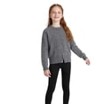 thumbnail image 4 of GobdXE Girls Solid Round Neck Relax Long Sleeve Rib Hem Casual Knit Pullover Grey,9-10 Years, 4 of 5