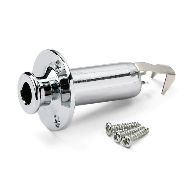 Threaded Stereo Mono Cylinder Output Jack Flush End Pin Strap Button Jack 1/4 Inch 6.35mm Acoustic Electric Guitar Bass