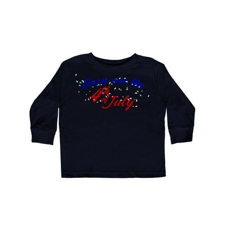 

Inktastic Born on the 4th of July Gift Toddler Boy or Toddler Girl Long Sleeve T-Shirt
