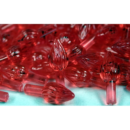 Creative Hobbies Plastic Lites for Ceramic Christmas Trees, Medium Twist Light Ornaments, Red Color, 144 Piece