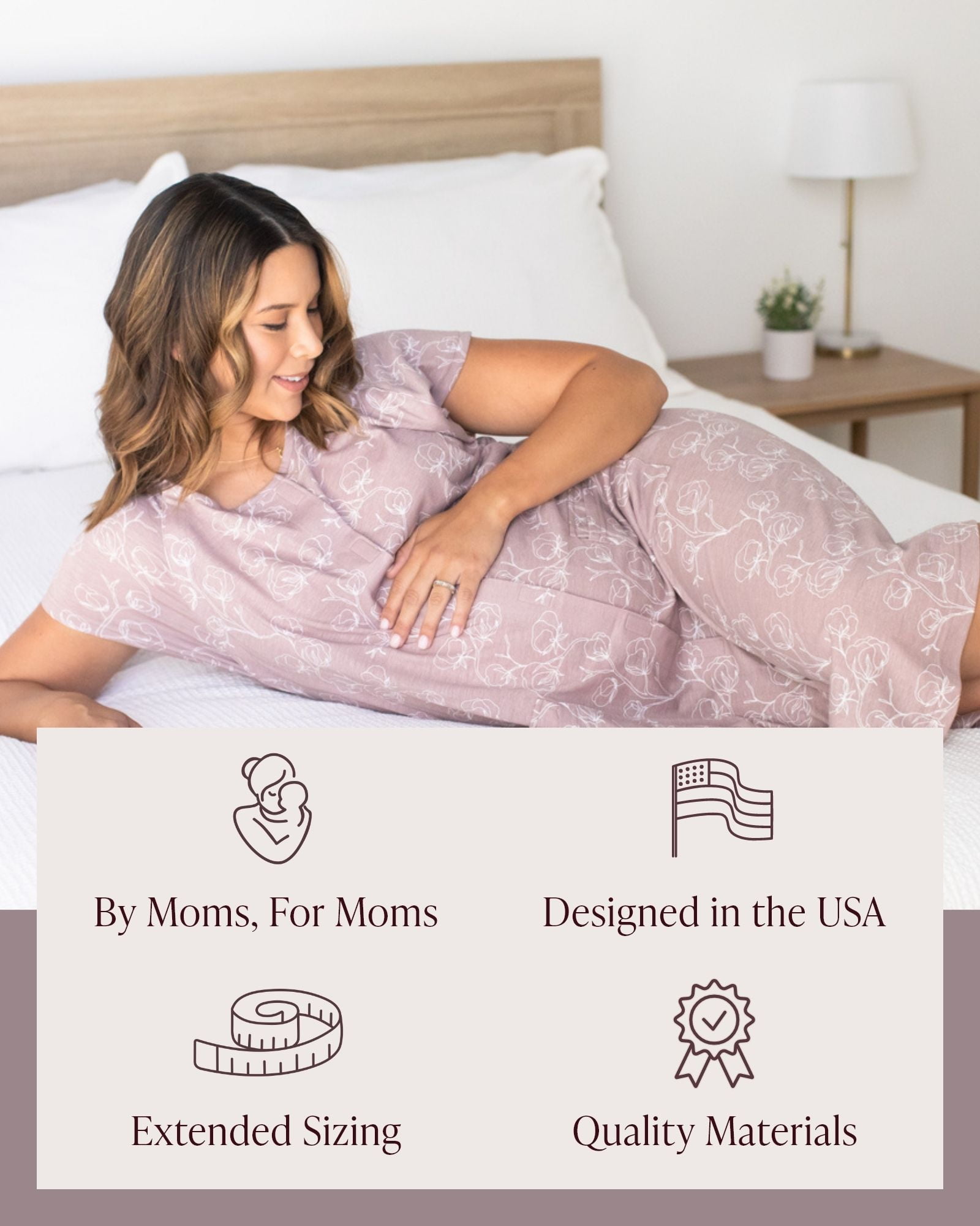 Kindred Bravely Labor and Delivery Gown, 3 in 1 Hospital Gowns for Women Labor Delivery (Lilac Bloom, S-M-L)