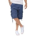 thumbnail image 5 of Mens Casual Slim Fit Cotton Solid Multi-Pocket Cargo Twill Shorts Navy 30, 5 of 6