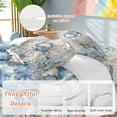 thumbnail image 2 of Nautical Teal Duvet Cover Set Full Size, Crab Ocean Coral Starfish Coastal Map 4 Piece Soft Microfiber Bedding Set with 1 Duvet Cover, 1 Flat Sheet, 2 Pillowcases, 2 of 9