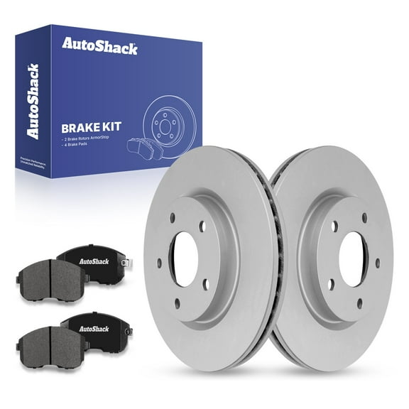 AutoShack Front Vented Coated Brake Rotors   Premium Ceramic Pads 6-PC Brake Kit Replacement for 2017-2019 Nissan Sentra 2011-2017 Nissan Juke ArmorStop 11.64" (295.7 mm)