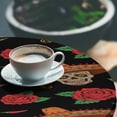 thumbnail image 3 of Ambesonne Mexican Art Fitted Round Tablecloth, Traditional Skull Bloom, 36"- 40" Diameter, Charcoal Grey Dark Coral, 3 of 5