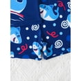thumbnail image 5 of 2pcs Baby Boy's Surfing Suit Set, Cute Style, Blue Shark & Palm Tree Print, Quick-Dry Swimwear, 5 of 5