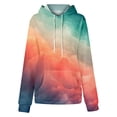 thumbnail image 5 of Stichou Fall Pocket Drawstring Hoodies for Womens Casual Oversized Tie Dye Gradient Long Sleeve Sweatshirts for Women Light pink XL, 5 of 6
