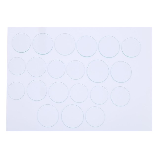 21pcs 35‑45mm Flat Watch Glass Lens Set Smooth Edge High Temperature Resistant Thickness 1.2mm