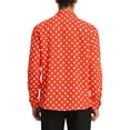 thumbnail image 3 of Unique Bargains Chemises Décontractées à Pois pour Hommes Manches Longues Rouge S, 3 of 7