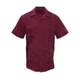 thumbnail image 1 of Gravity Threads Mens Guayabera Summer Shirt - Burgundy - 2X-Large, 1 of 2