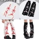 thumbnail image 2 of Punk Grunge Women Knitted Leg Covers with Star Pattern Japanese Sweet Ribbon Bows Leg Warmers Flared Knee Length Socks, 2 of 4