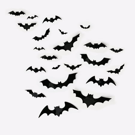 Bats Wall Decoration, Black, 68 Pieces, Halloween by Way To Celebrate