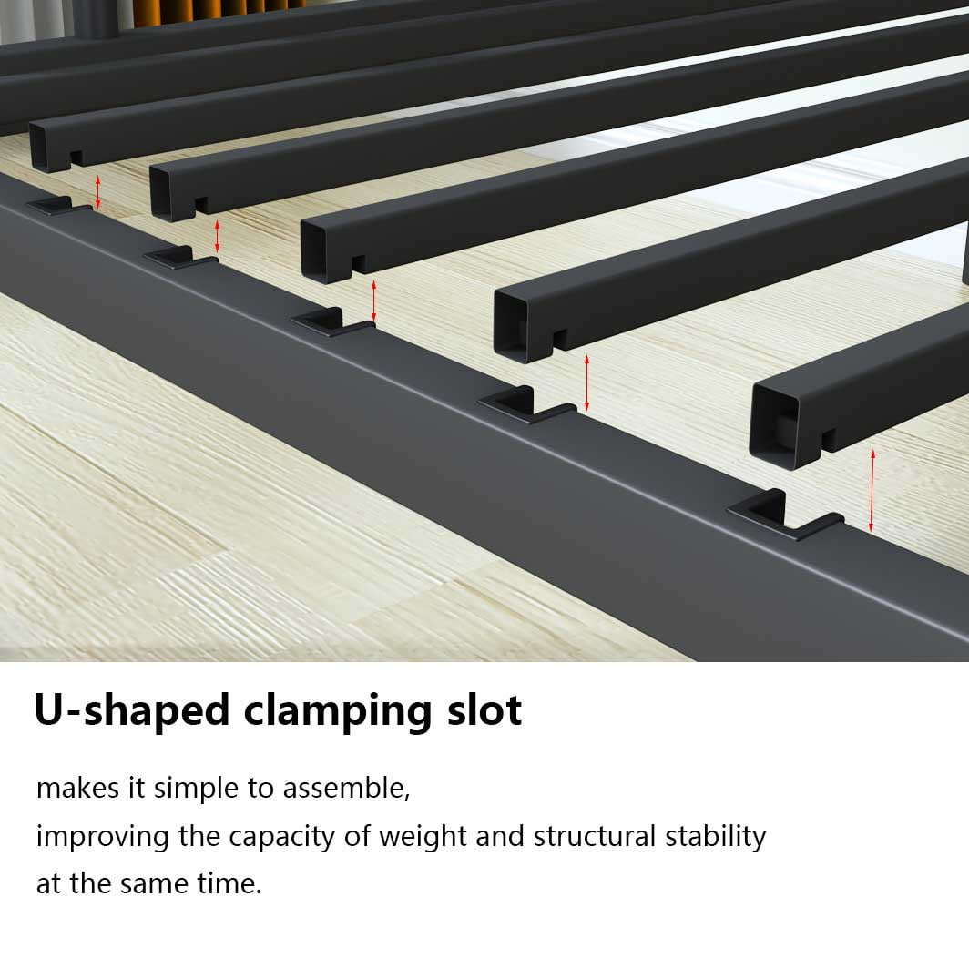 Bunk Bed Twin over Full Metal Bunk Bed for Kids,Adults,Heavy Duty Bunk Bed with Full-Length Guardrail,Comfortable Step,Easy to Assemble