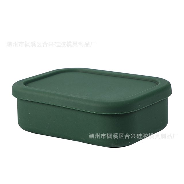 Refrigerador Rectangular sellado de silicona, fiambrera de cocina, fiambrera con calefacción para microondas, caja de almacenamiento de silicona con tapa Zefei Wu 9024735102939