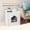 White, variant on Modern Cat Litter Box & House, Wood Cat Enclosure with Scratch Pad, Side Table, Hidden Washroom Furniture, White & Blue