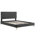 thumbnail image 5 of Modway Yasmine Channel Tufted Performance Velvet Full Platform Bed in Charcoal, 5 of 8