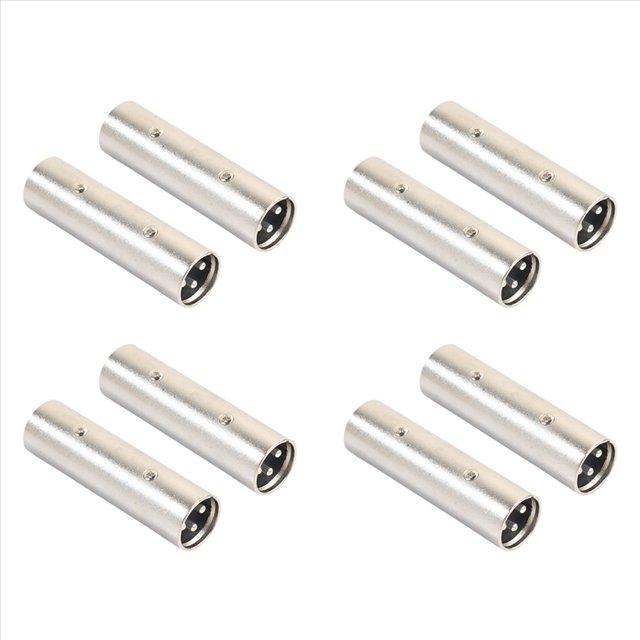 Adaptador XLR Macho una Macho, XLR de 3 Pines Macho una Acoplador de Conector Macho de 3 Pines, Adaptador de Línea de Micrófono - Paquete de 8