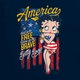 thumbnail image 5 of Wild Bobby Betty Boop America Land of the Free Home of the Brave Betty Boop Women’s Standard V-Neck Tee, Navy, Medium, 5 of 5