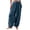 #03Blue, variant on Women's Crinkle Gauze Harem Pants Elastic High Waist Loose Wide Leg Trousers Casual Boho Summer Loungewear with Drawstring Hem Blue M