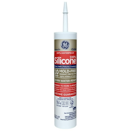 - Silicone 2+ Kitchen and Bath Caulk, Clear, 10.1oz