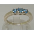 thumbnail image 3 of LBG British Made 9k White Gold Genuine Natural Blue Topaz Womens Statement Ring - 33 size options - Size 5.5, 3 of 6