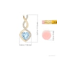 thumbnail image 4 of Angara Natural Aquamarine Infinity Pendant Necklace for Women in 14K Yellow Gold - March Birthstone Jewelry | Natural Aquamarine Necklace, 4 of 9