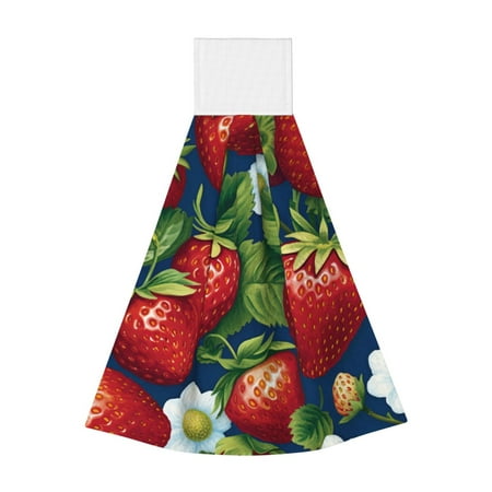 

Kdxio Strawberry2 Hand Towel with Loop Hanging Towel Absorbent Tie Towels for Kitchen Tea Bar Bathroom Decor