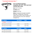thumbnail image 2 of Front Left Window Regulator - Compatible with 1999 - 2000 Jeep Grand Cherokee Sport Utility, 2 of 2