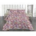 thumbnail image 2 of Ambesonne Floral Quilted Coverlet 2 Pcs, Wild Peony Spring Pattern, Twin Size, Salmon Pale Purple and Green, 2 of 4