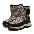 thumbnail image 2 of ZHOGXU Big Girls Boys Boots Camouflage Print Non Slip Thick Sole Plush Thickened Comfortable Warm Shoes For Outdoor Activities Daily Wear Grey 11.5-12 Years, 2 of 5