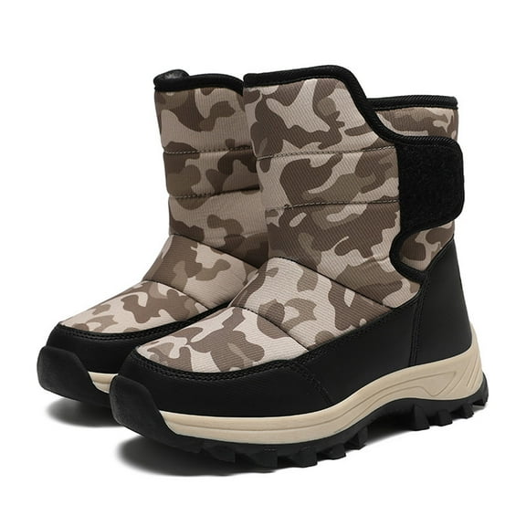 MEZZALL Child Boys Winter Boots Insulated Warm Thermal Ankle Boots With Sole Outdoor Solid Color Play And Cold Weather Activities Soft Shoes