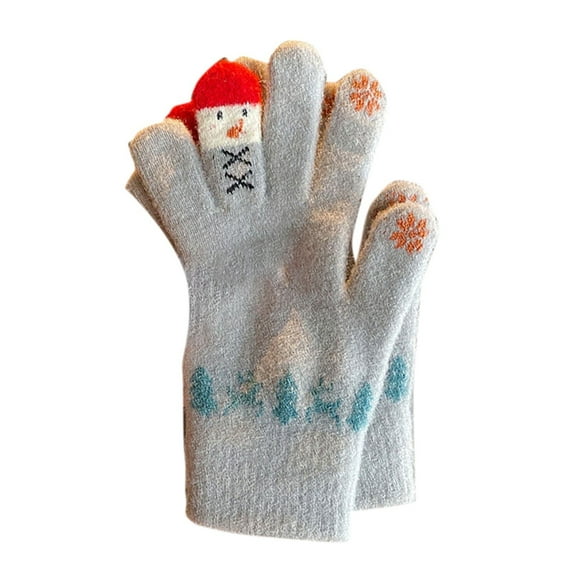 Otqutp Teen Girls Warm Gloves for Running Winter Gloves for Women TouchScreen Warm Texting Knit Gloves Elastic Soft for Cold Weather (Grey,One Size)