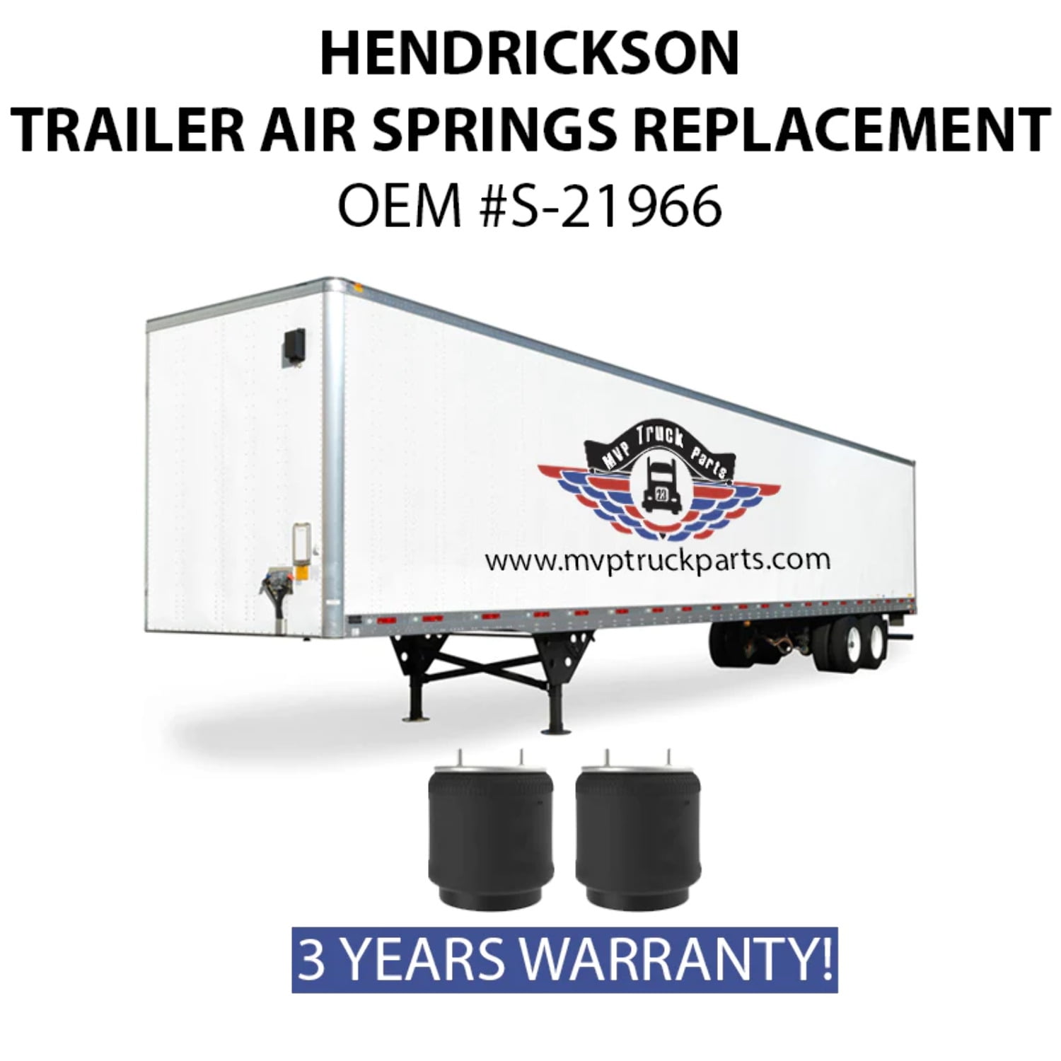 2x MVP Trailer Air Spring Bag Replace W013588708 Hendrickson S21966
