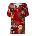 thumbnail image 5 of JTZGDY 4th of July Outfits for Women Plus Size Half Button V-Neck Henley Patriotic Tops Trendy Oversized Casual Short Sleeve Summer USA T-Shirt Multicolor#09 XXXL, 5 of 10