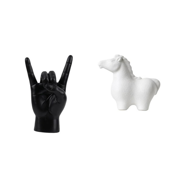 Figura De Porcelana Con Gesto De Mano De Roca, Escultura Creativa De Animal, Adorno Decorativo De Mesa Para Apartamento, Dormitorio, Sala De Estar, Restaurante, Oficina, Armario, Chimenea