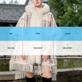 thumbnail image 3 of RYRJJ Women's Faux Fur Trim Cloak Shawl Wrap Plaid Striped Tassel Poncho Coat Cape Fall Winter Warm Open Front Cardigan(Hot Pink,Free Size), 3 of 4