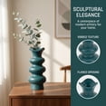 thumbnail image 2 of Unique Bargains Geometric Tiered Ceramic Sculptural Flower Vase Green 3.9"x 3.9"x 8.3", 2 of 6