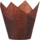 thumbnail image 1 of Zhuge 200 piezas de envoltorios para cupcakes con forma de tulipán, moldes para hornear de papel a prueba de grasa estándar, soportes para envoltorios de muffins(marrón), 1 of 5
