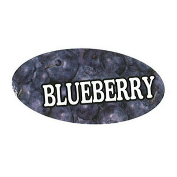 Specialty Printing Oval Blueberry Flavor Label, 1.96" x 31/32" | 1000/Roll