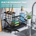 thumbnail image 6 of Behome Sponge Holder for Kitchen Sink, Sink Caddy Organizer with Brush Holder and Removable Drain Tray, Rustproof Kitchen Countertop Organizer for Sponge, Soap Dispenser Storage Accessories, Black, 6 of 6