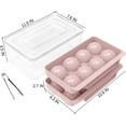 thumbnail image 5 of Large Ice Cube Tray, 2.5 INCH Whiskey Ice Mold, 2 Pack Sphere Ice Cube Mold with Bin&Tong, Leak-free Round Ice Cube Mold, Easy Fill & Release Ice Ball Maker for Whiskey Cocktails Bourbon(Pink), 5 of 5