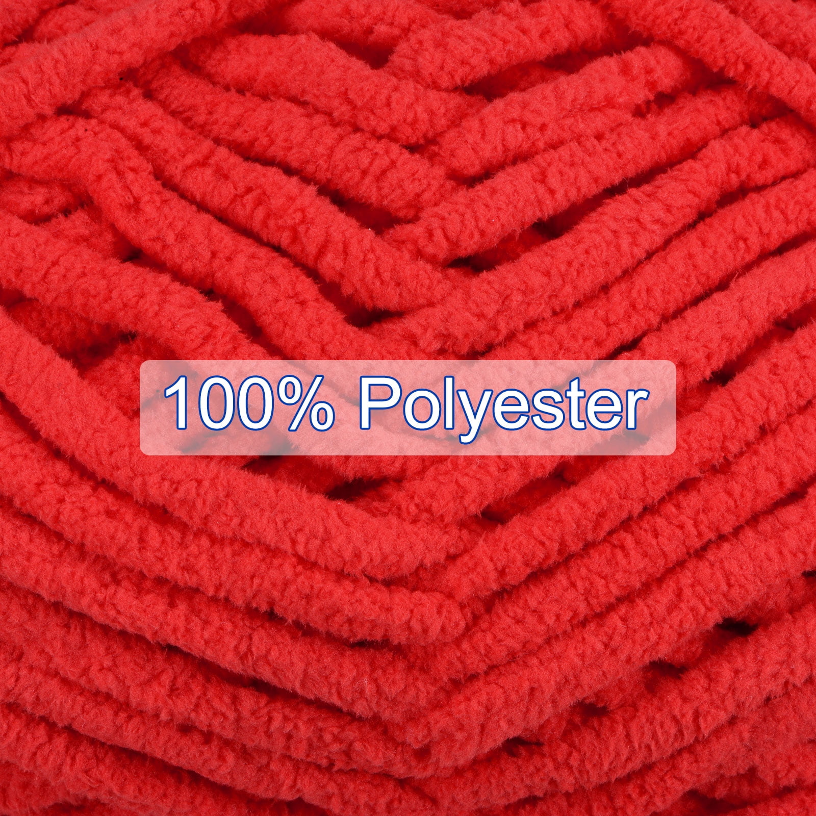 Uxcell 2Skeins Velvet Yarn Blanket Yarn 2x100g/7.1oz Polyester Soft Knitting Chenille Yarn Red, Green