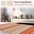 thumbnail image 2 of ODIKA 5' x 7' Machine Washable Non-Slip Area Rug, Contemporary Horizontal-Stripe High Traffic Rug, Orange, 336587, 2 of 7