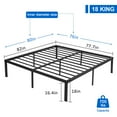 thumbnail image 6 of VECELO 18" King Size Metal Platform Bed Frame, Heavy Duty Steel Slat/Mattress Foundation, No Box Spring Needed, Black, 6 of 7