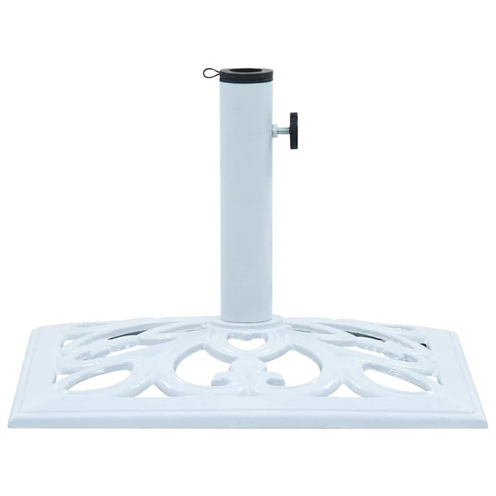 Pemberly Row Contemporary Durable Cast Iron Umbrella Base in White