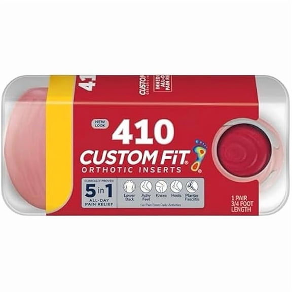 mjw001 Custom Fit Orthotics 3/4 Length Inserts CF410, Arch Support Insoles for Men Women, Get Clinically Proven All-Day Relief from Lower Back, Knee, Plantar Fasciitis & Heel Pain, Achy Feet