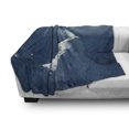 thumbnail image 2 of Nature Soft Flannel Fleece Throw Blanket, Sunny Day in the Mountains Tourist Standing on a Rock Adventurous Lifestyle, Cozy Plush for Indoor and Outdoor Use, 60" x 80", Slate Blue White, by Ambesonne, 2 of 5
