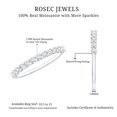thumbnail image 6 of Rosec Jewels Certified Moissanite Half Eternity Ring for Women - D-VS1 Grade, 18K White Gold, US 5.00, 6 of 9