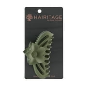 Hairitage Large Magnolia Claw Hair Clip for Women & Girls | for All Hair Types Banana Barrette | French Butterfly Hair Clip for Hair | Green, 1PC